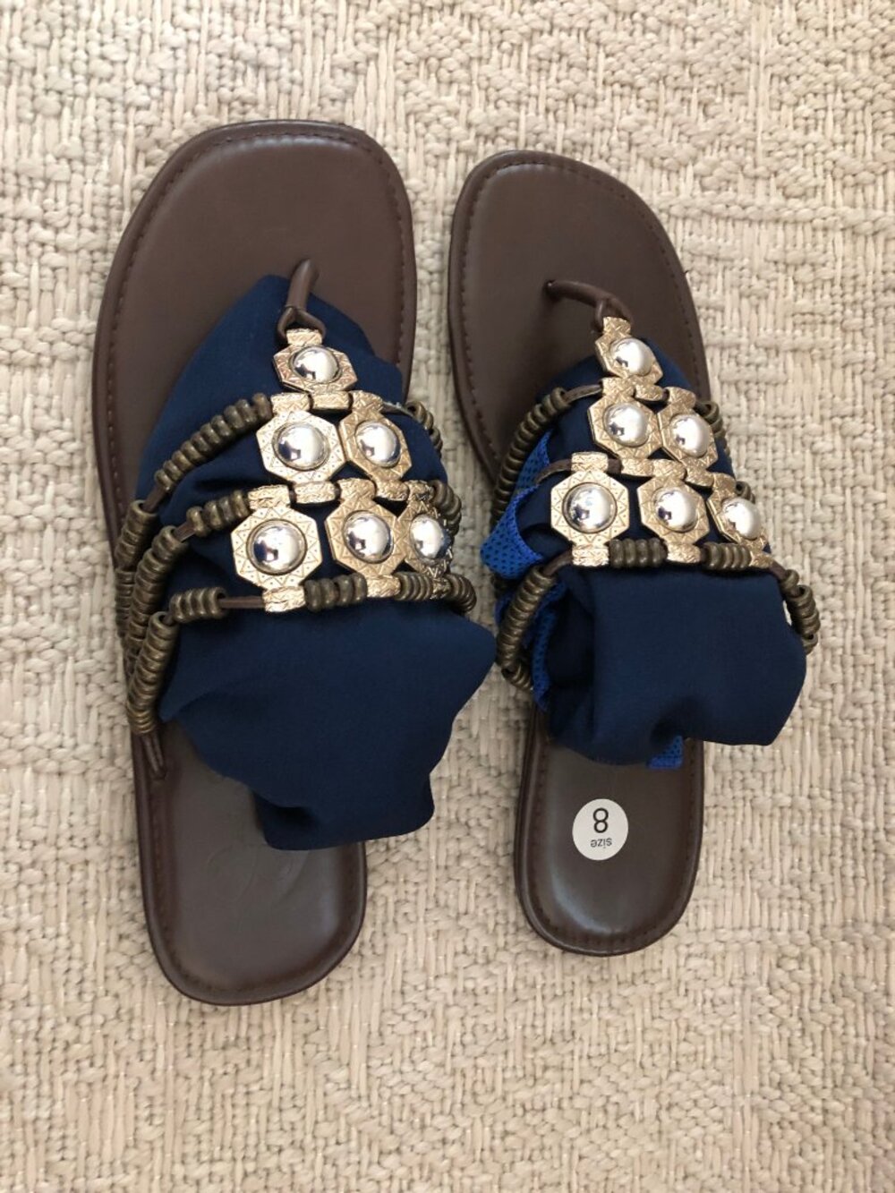 Jessica Simpson Carsi Women Flip Flop Sandal Shoes Brown Synthetic Size 8 Medium - Picture 3 of 8